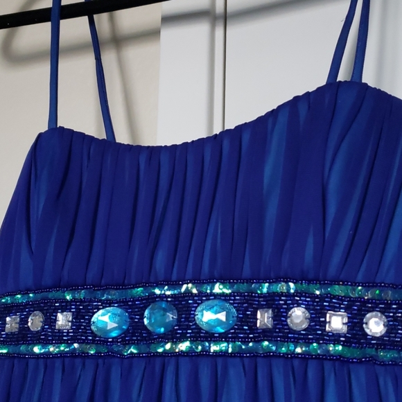 Blue Jeweled Dress - Picture 2 of 4
